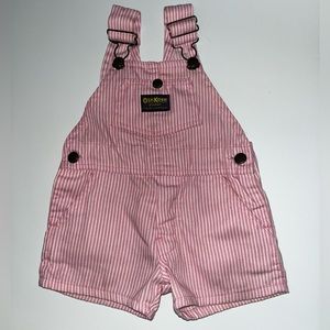 Vintage OshKosh B’ Gosh Vestback Pink Stripe Overalls Made in USA